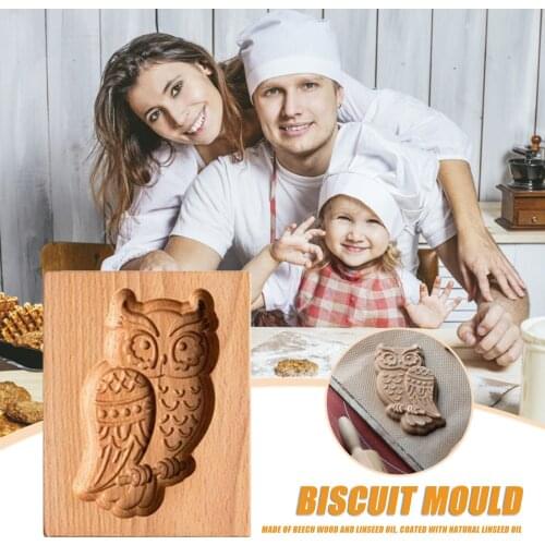 Cookie Cutters Novel Carved Biscuits Mold DIY Cookie 3D Wooden Mold Gingerbread Shortbread Mold Baking Original Cookies Gift