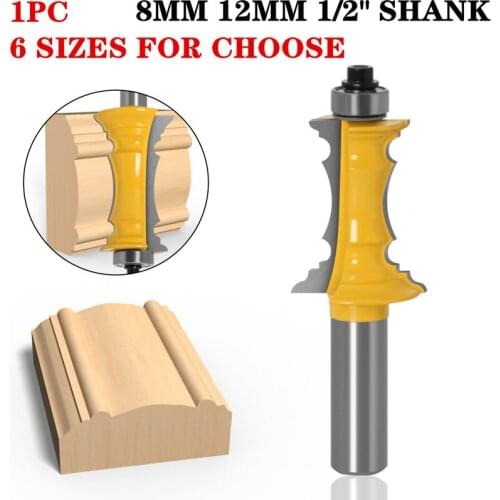 1pc 12.7mm 1/2" Shank Mitered Frame Drawer Front Edging Molding Wood Router Bit Tungsten Carbide Milling Cutter Woodworking Tool