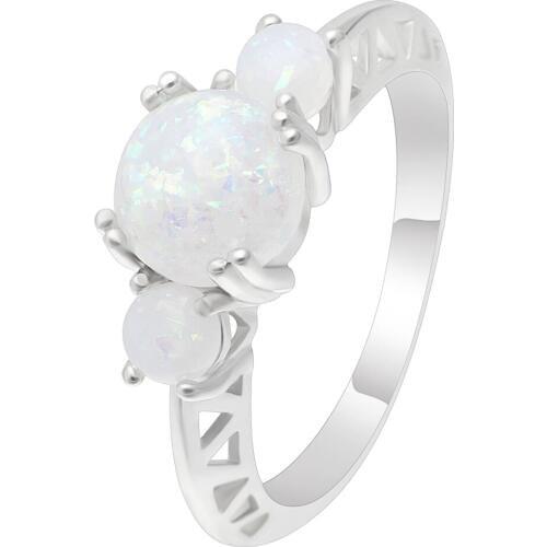 Hainon 3 Pcs White Fire Opal Rings for Women Wedding Jewelry Fashion Vintage Silver Color Filled Engagement Ring Jewelry
