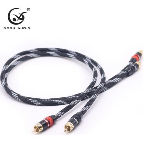 HI-end HiFi High Quality XSSH Audio Video DIY Hifi RCA Cable 4N OFC 2RCA Male to Male Audio Cables