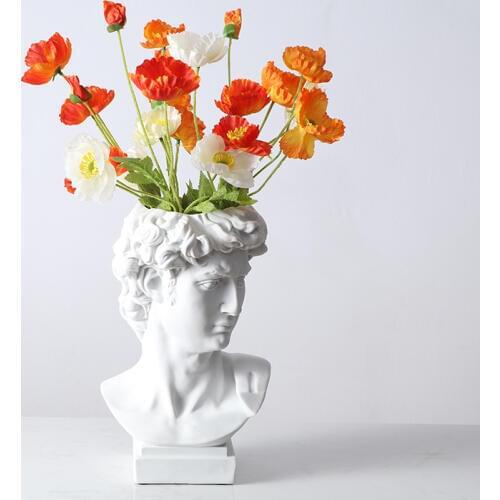 [MGT] Michelangelo Buonarroti David Head Portraits Resin Imitation Gypsum Vase Living Room Plants Flower Pot Ornaments Craftwork