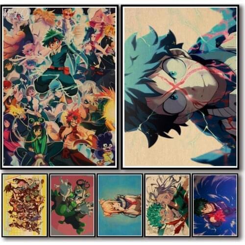 My Hero Academia Retro Poster Anime Posters Canvas Painting Posters and Prints Wall Decor Wall Art Picture Room Home Decor