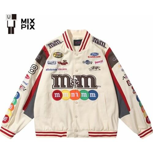 Fashion Racing Jackets Women Men Bomber Jackets Harajuku Letters Embroidery Casual Streetwear Loose Racer Jackets 2021 Winter