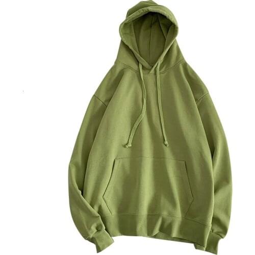 Mens Clothing Hoodies Streetwear Cotton Loose Solid Color Hooded Couples Fleece Female College 2021 Leisure Long Sleeve