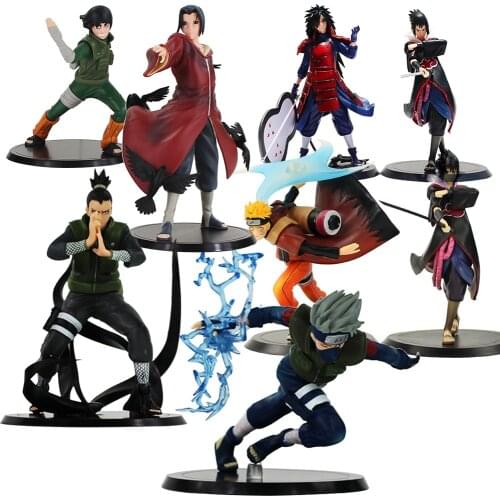 Set of 2 Naruto Shippuden Kakashi Sasuke Sikamaru Hyuuga Hinata Madara Uchiha Itachi Jiraiya Minato PVC Action Figure Model Toys