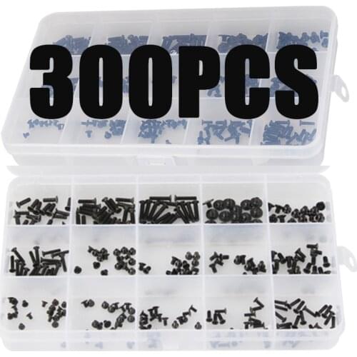 300pcs/set Black Laptop Computer Screws Tool Kit for HP Dell Lenovo Sony Toshiba Samsung IBM 15 Types Laptop Screw Kit With Box