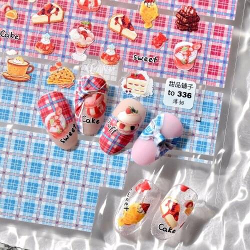 Summer New Lovely Cartoon 5D Engraved Nail Sticker Cute Puppy Dog Bunny Bear Nail Art Decals Ultra Thin Charm Manicure Tips
