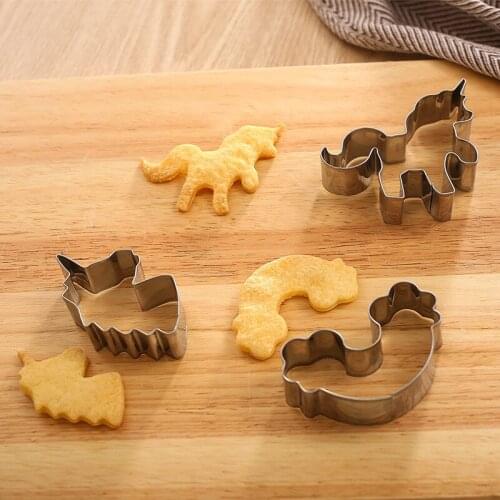 New Product Stainless Steel Biscuit Mold Three-piece Unicorn Biscuit Pastry Kitchen Baking Tools Kitchen DIY Biscuit Mold