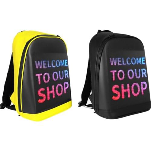 New LED Display Screen Dynamic Backpack Advertising Light Walking Billboard Backpack Laptop Bag Smart Wireless Wifi App Control