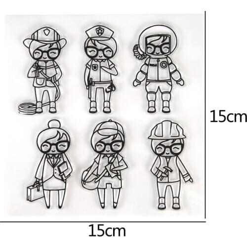 New Style Women Astronaut Transparent Silicone Clear Stamp For Scrapbooking DIY Craft Decoration Soft Stamp Photo Album