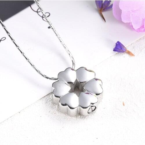 CMJ9723 A Group of Heart Memorial Pendant Family Jewelry Stainless Steel Ashes Keepsake Cremation Urn Necklace