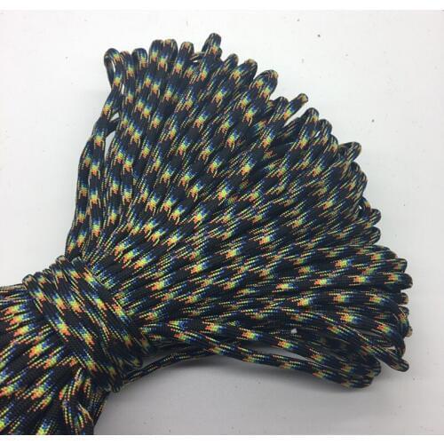 10Yards/Lot Mix color Paracord Bracelets Rope 7 Strand Parachute Cord CAMPING HiKING White+Blue+Black