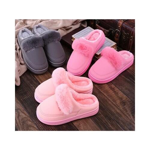 Mail new cotton slippers womens winter bag with couples home slippers indoor thick-soled non-slip warm month plush shoes