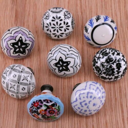 1PC Drawer Dresser pull knob 38mm*34mm ceramic furniture decoration knobs Kitchen cabinet cupbopard door handles pull
