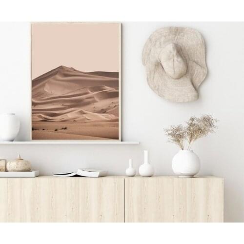 Sahara Desert Landscape Painting Modern Minimalist Wall Art Canvas Print Desert Photography Pictures Bedroom Living Room Decor