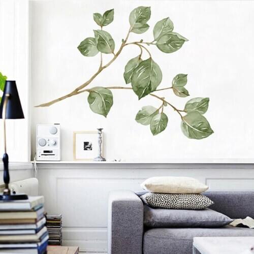 Plant Branch Leaf Self Adhesive Mural Wall Sticker Living Room Background Decal Home Decor stickers for home decoration for home