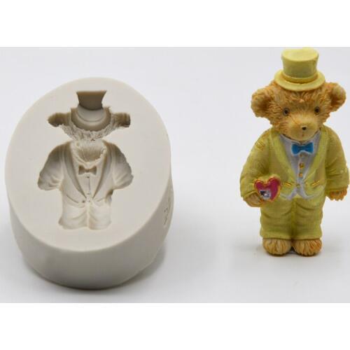 Silicone Cute Bear Shape Chocolate Cupcake Candy Mould Fondant Cake Decorating Silicone Mold Cake Mold