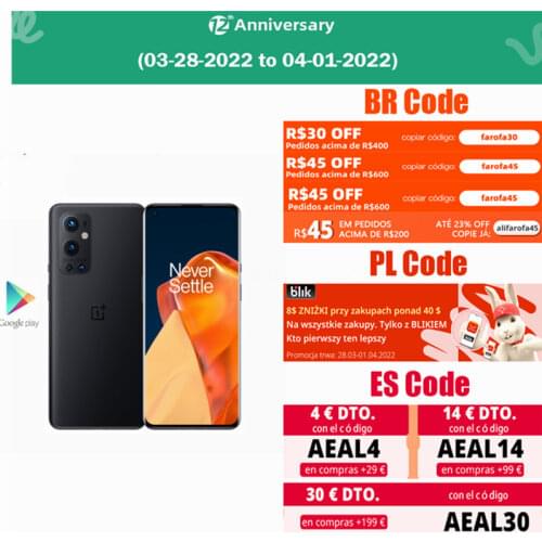 Original New Official Oneplus 9 Pro 5G Smartphone Snapdragon 888 6.7inch Fluid AMOLED 120Hz 50MP +48MP+8MP+2MP Quad Cameras NFC