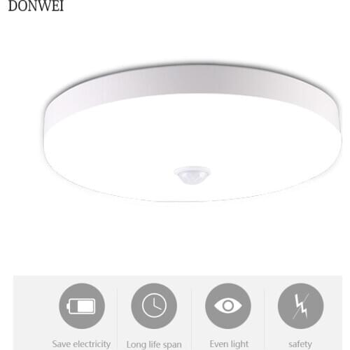 LED Ceiling Light with Motion Sensor Light Ceiling Lamp 12W 18W 220V Night Lamps for Stair Corridor Bathroom Home Lighting
