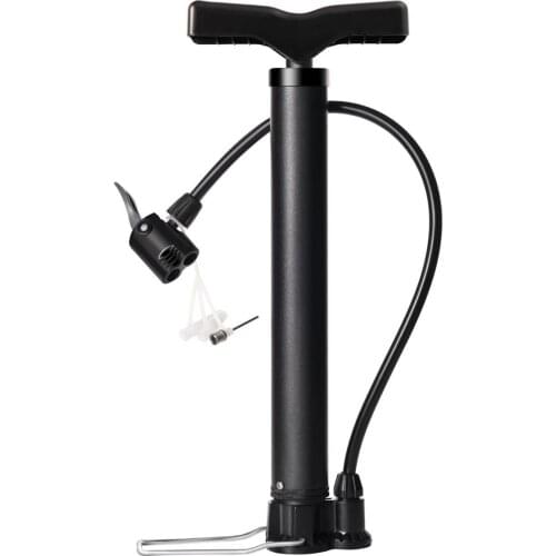 Bicycle Floor Pump With Hose Storage Seat Detachable Handle Air Needle Black Foldable Pedal Manual Pump Tire Pump
