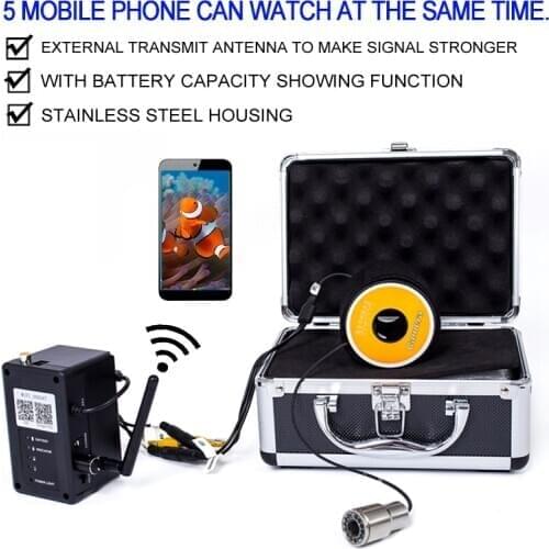 Night-vision LED IP68 Waterproof Level Wireless Underwater Fishing Camera with Recording Function Support Aluminum Box WF13WSL