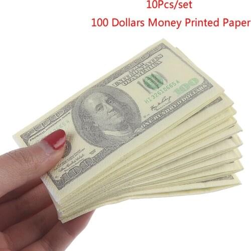 High Quality 10 Pcs/Set Creative Funny 100 Dollars Money Printed Paper Napkins Thick Toilet Tissue Paper Party Supplies