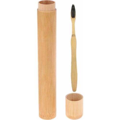 Natural Bamboo Toothbrush Travel Case Reusable Bamboo Portable Travel holder set Washable BPA Free bamboo case