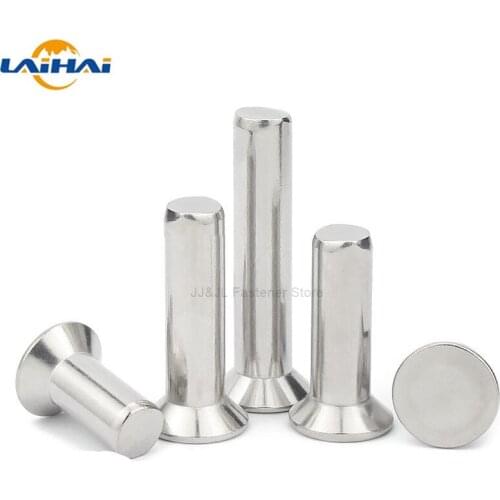 10-100X M1 M1.2 M1.4 M2 M2.5 M3 M4 M5 M6 304Stainless Steel Flat Countersunk Head Solid Rivet Self Plugging GB869 Diameter 1-6mm