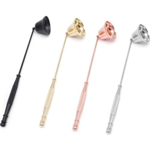 100pcs Ringbell Shape Stainless Steel Candle Trimmer Dipper Oil Lamp Scissor Cutter Snuffer Hook Home Tool SN1595