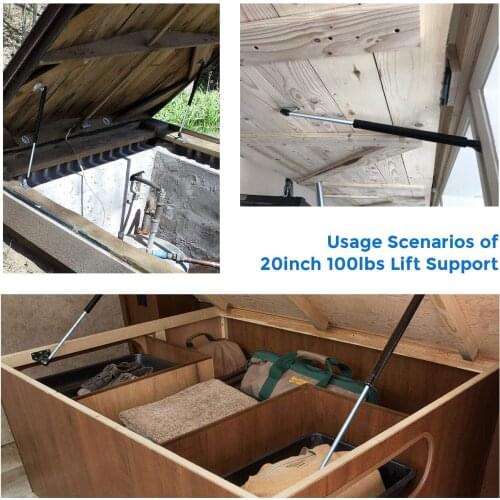 19.7inch/500mm Force 200Lbs/890N Pickup Truck Cap Tool Box Utility Box Lid Topper Camper Shell Gas Struts Lift Support Dampers