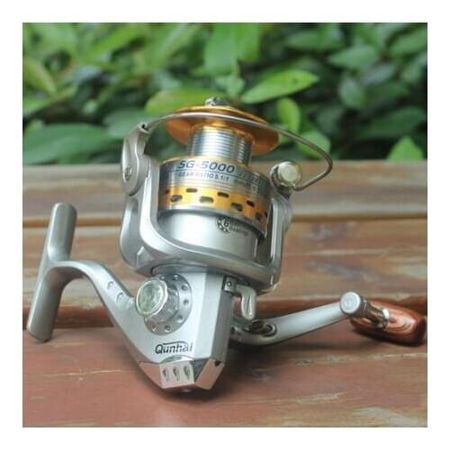 20pcs/lot Whole Sale 2013 New 6 BB High Power Gear Spinning Aluminum Fishing Reel SG6000 with Plastic Head