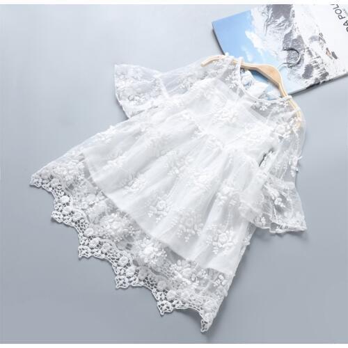 2019 Summer Girl Clothes Kids Princess Dresses Baby Toddler Girls Lace Flower Dress For Party Wedding Kids Christmas Costume