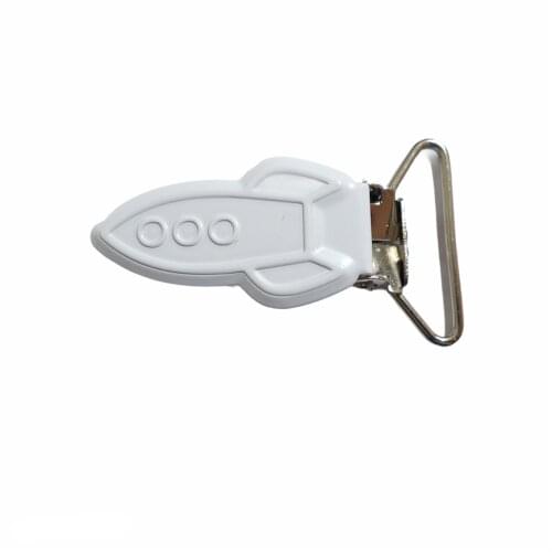 25pcs 1'' 25mm #02 WHITE COLOR Enamel Rockets Suspender Clips