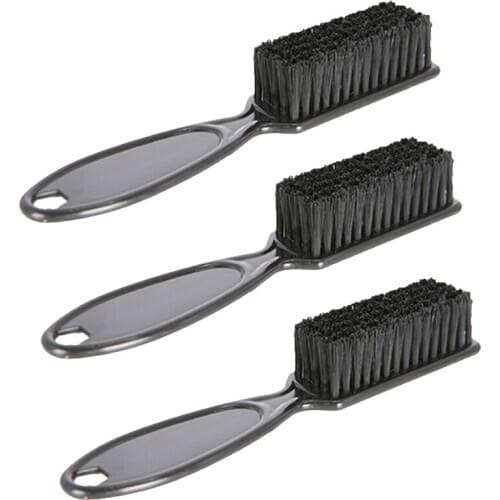 3Pcs Fade Brush Comb Scissors Cleaning Brush Barber Shop Skin Fade Vintage Oil Head Shape Carving Cleaning Brush