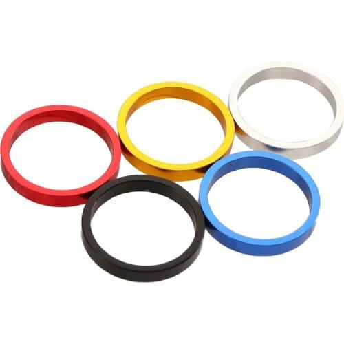4pcs 5mm Mountain Bike Front Fork Cycling Aluminum Alloy Bike Stem Handlebar Spacing Pad Spacer Bike Headset Ring Washer Spacers