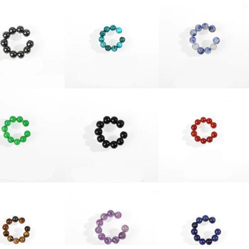 9 Color New Fashion Women Ear Cuff Jewelry Natural stone Beads No Pierced Samll Earrings for Girls Ear Clip on Earrings Earcuff