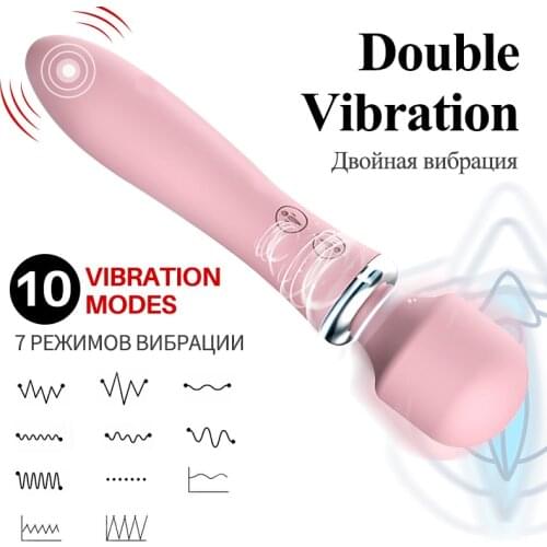 AV Magic Wand Dildo Vibrator G-Spot Multi Speed 3 Attachments Double Vibration Clitoris Vaginal Stimulate Massager wand Sex Toys
