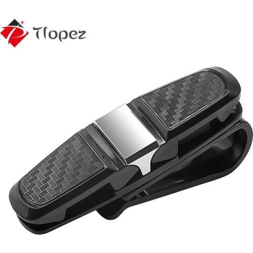 Portable Glasses Holder Stand for Car Sun Visor Sunglasses Eyeglasses Mount Hanger with Ticket Card Clip Car Accessories D4