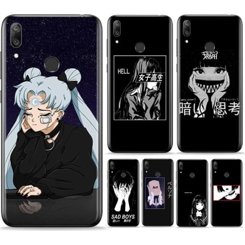 Sad Japanese Anime Aesthetic Silicone Cover For Huawei P Smart 2021 2020 Z S Plus Mate 30 20 10 Pro Lite 2019 2018 Phone Case