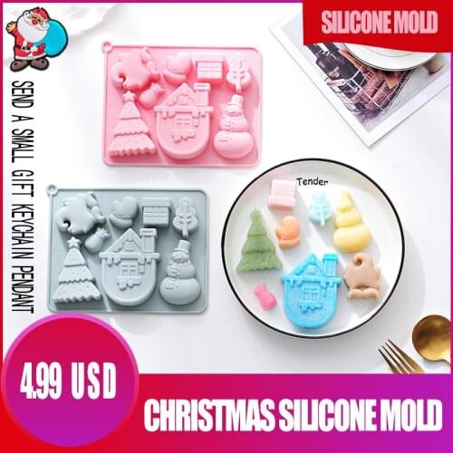 Christmas Theme Series Biscuit Mold Food Grade Resin Silicone Chocolate Mold Halloween Baking Cake Decoration Kitchen Bakeware