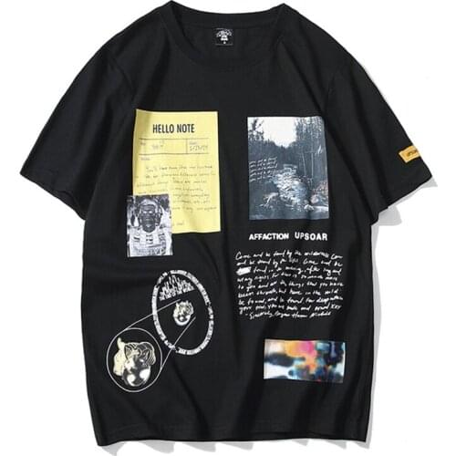 Mens Tee Shirts Fresh Printed T Shirt Men O-neck T Shirt Casual Hip Hop High Street Couple Tees Streetwear Summer