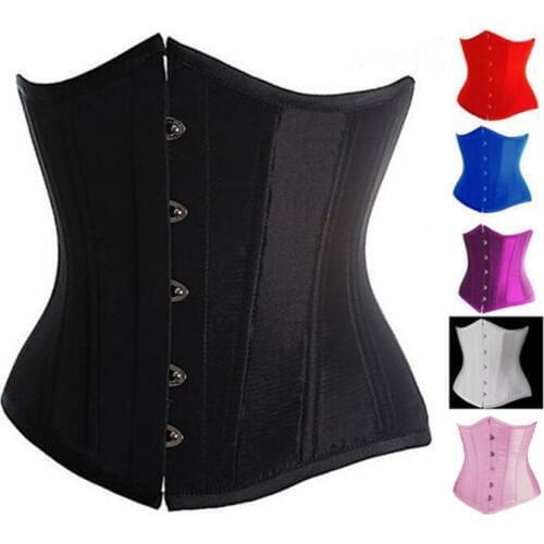 Gothic Burlesque Underbust Corsets Bustiers Sexy Plus Size Body shaper Lace Up Back Red Blue Black Pink Purple S-6XL