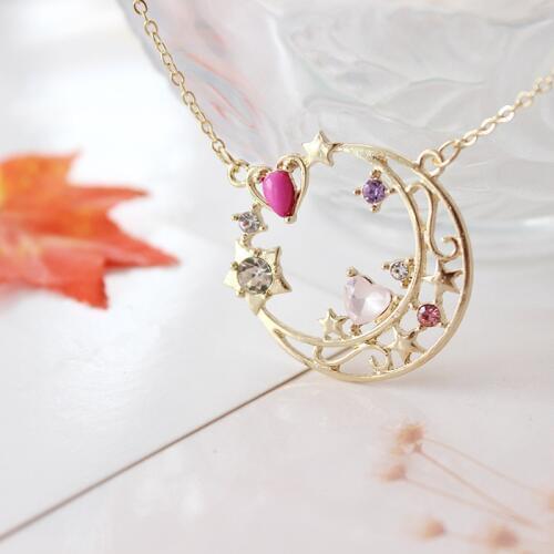 Delicate Cute Maiden Warrior Moon Hare Sailor Moon Crystal jewelry Love Star Moon Heart Necklace Wholesale For Women Girls