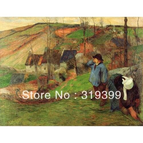 Oil Painting Reproduction on Linen cavas,Landscape of Brittany, 100%handmade,Free Fast Ship,Paul Gauguin oil paintings