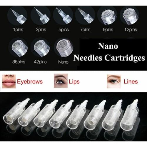 FDA 20PCS Bayonet Cartridge 1/3/5/7/9/12/24/36/42Pins/Nano Micro Needles for Semi Permanent Makeup Machine Dr.Pen E30 M7 N2