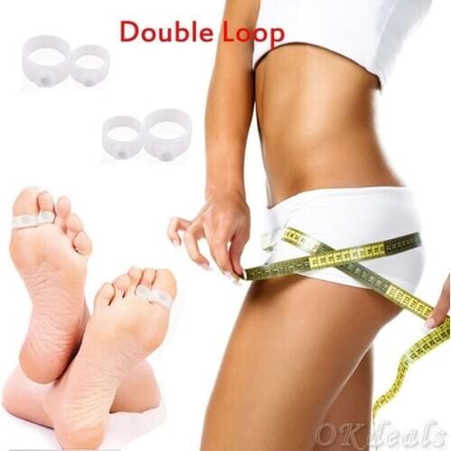2Pair Silicone Foot Massage Toe Rings Magnetic Loss Weight Toe Ring Therapy Slimming Fast Lose Weight Burn Fat Reduce Fats body
