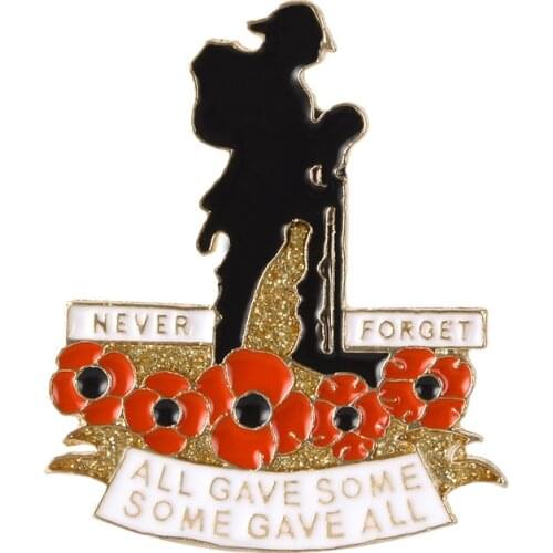 Red Poppy Pin 2020 UK Poppy Keepsake Gifts Floral Hard Enamel Pin Poppy Brooch KL39H-38CGH