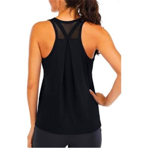 2020 Hot Women Yoga Tank Tops Sexy Mesh Back Fitness Yoga Shirts Sleeveless Workout Running T Shirt Quick Dry Sports Vest Ladies