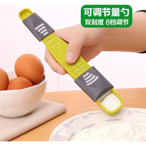 Coffee Spoon Scale Kitchen Milk Powder Measuring Spoons Plastic Adjustable Seasoning Cucharas Medidoras Cocina Bake Tool ED50LJ