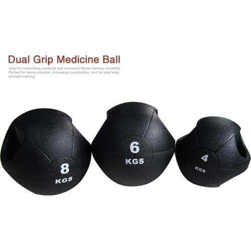 Dual grip Medicine Ball Rubber Fitness Ball Imbalance Training Solid Gravity Ball